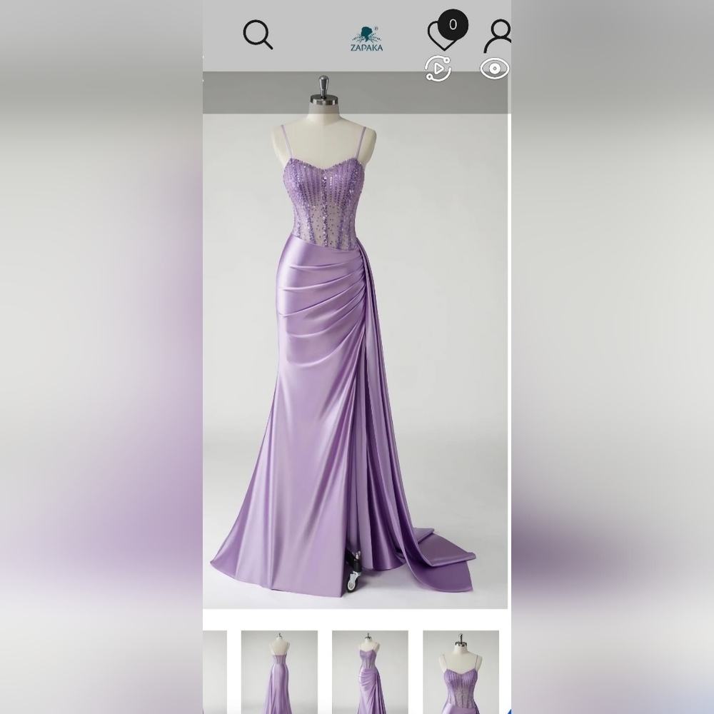 Lavish Lavender Beaded Prom Dress